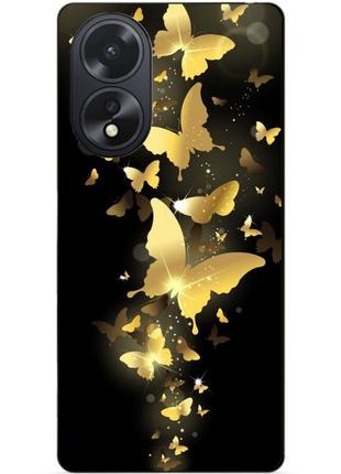 Силіконовий чохол бампер для oppo a18 з малюнком золоті метелики метелики метелики