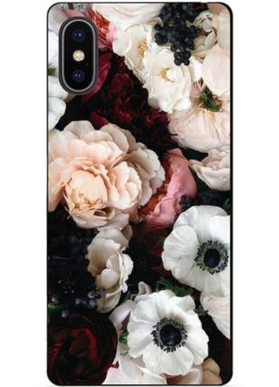 Силіконовий чохол бампер для iphone xs max з малюнком маки квіти