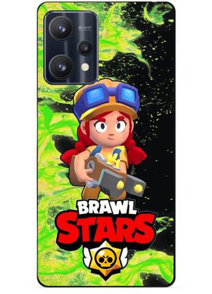 Силиконовый чехол бампер для realme 9 pro с героем бравл джесси