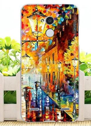 Силиконовый бампер чехол для zte blade v7 lite с рисунком прогулка