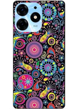 Силиконовый чехол бампер для tecno spark 10 pro с рисунком восточные узоры