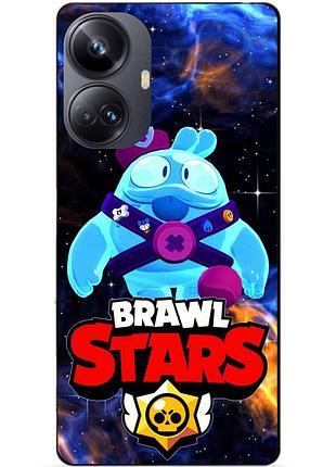 Силиконовый чехол бампер для realme 10 pro plus с героем космический бравл скуик