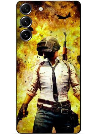 Силиконовый чехол бампер для samsung s23 с рисунком пабг puвg