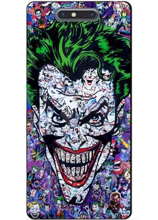 Силиконовый бампер чехол для zte blade v8 с рисунком джокер