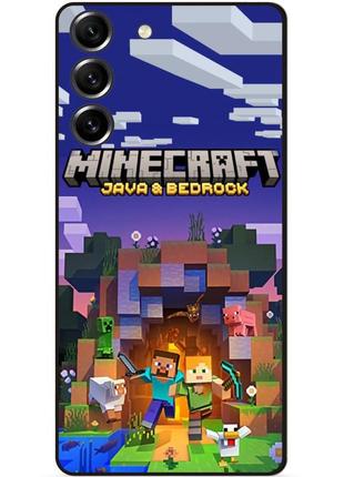 Силиконовый чехол бампер для samsung s21 fe с картинкой майнкрафт minecraft