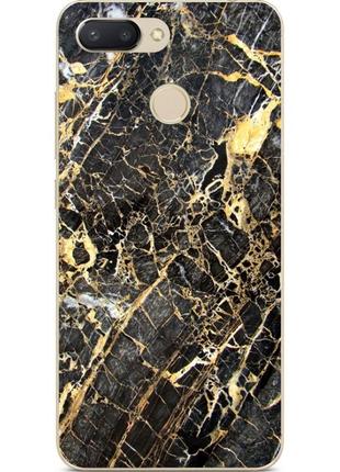 Чехол силиконовый для huawei nova lite 2017 с рисунком черный мрамор