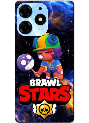 Силиконовый чехол бампер для tecno spark 10 pro с героем космический бравл сэнди