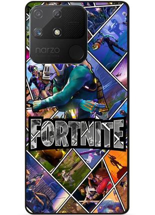 Силиконовый чехол бампер для realme narzo 50a с картинкой фортнайт fortnite