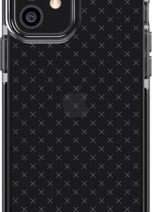 Противоударный чехол силиконовый tech21 evo check для iphone 12 13 mini (5.4") smokey black