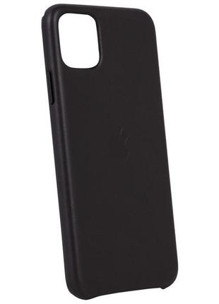 Оригинальный кожаный чехол apple leather case mx0e2zm/a для iphone 11 pro max 6.5" black7 фото