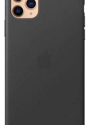 Оригинальный кожаный чехол apple leather case mx0e2zm/a для iphone 11 pro max 6.5" black1 фото