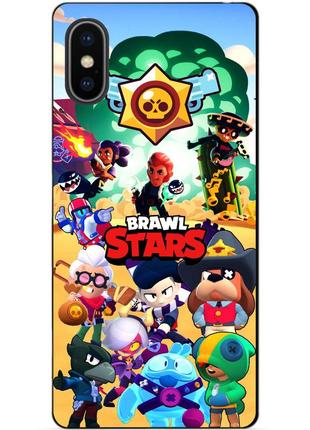 Силіконовий чохол бампер для iphone xs max з картинкою бравл силова ліга нокаут леон ворон