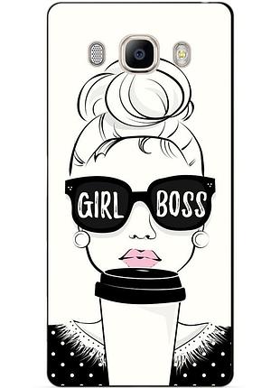 Бампер силиконовый чехол для samsung j7 2016 galaxy j710 с рисунком girl boss