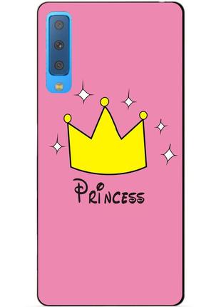 Силиконовый бампер для samsung a7 2018 galaxy a750 с рисунком princess