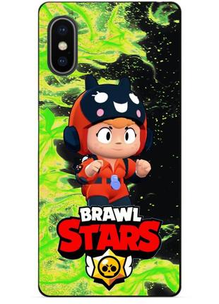 Силиконовый чехол бампер для iphone xs max с героем бравл беа