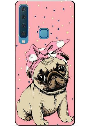 Бампер силиконовый для samsung a9 2018 galaxy a920 с рисунком мопс в косынке
