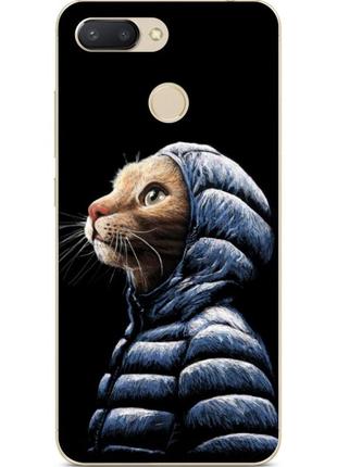 Силиконовый бампер для huawei nova lite 2017 с рисунком кот в куртке