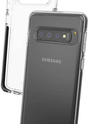 Протиударний оригінальний чохол gear4 piccadilly d3o з антимікробним покриттям для samsung galaxy s10 (6.1") crystal black