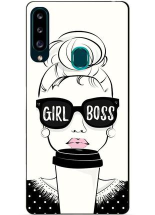 Силиконовый чехол бампер для samsung a20s 2019 galaxy a207f с рисунком girl boss