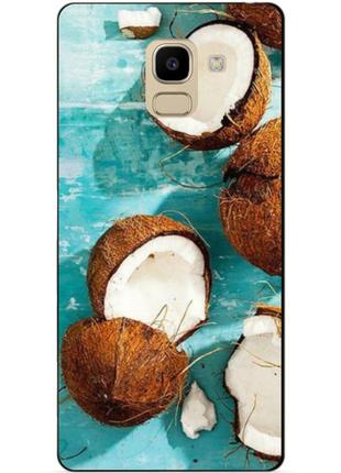 Силіконовий бампер чохол для samsung j6 galaxy j600 з малюнком кокоси