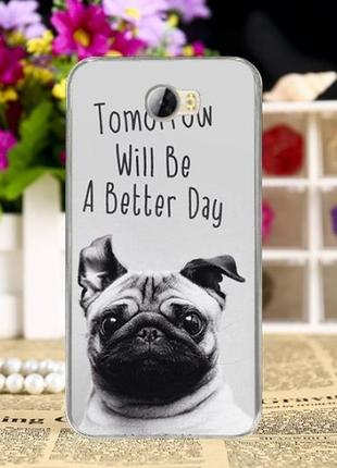 Бампер силиконовый чехол для huawei y5ii y5 ii с рисунком мопс