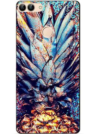 Силиконовый бампер чехол для huawei p smart с рисунком ананас