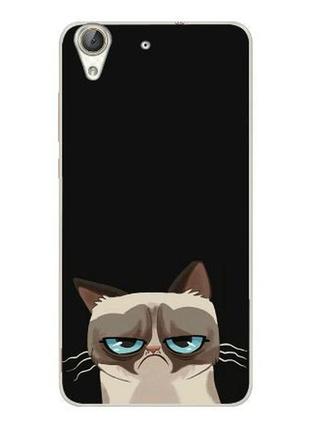 Силіконовий бампер чохол для huawei y6ii y6 ii з малюнком сумний кіт