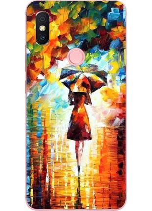 Силиконовый бампер для huawei p smart 2019 с рисунком прогулка