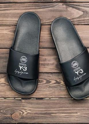 Шлепки adidas y-3 full black шлепки сланці тапочки aдідас