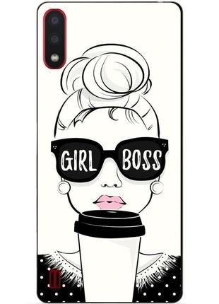 Силиконовый бампер чехол для samsung a01 galaxy a015f с рисунком girl boss