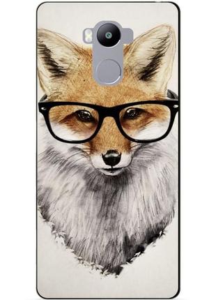 Силиконовый чехол бампер для xiaomi redmi 4 с рисунком лиса