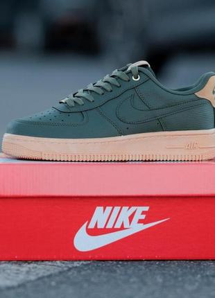 Кросівки black and pink nike air forces base 1 low khaki найк аїр форс низькі хакі