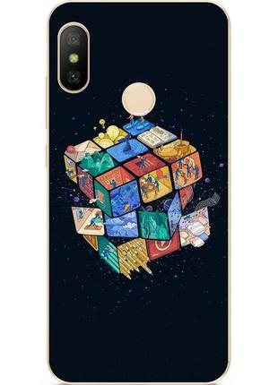 Бампер силиконовый для huawei p20 lite с рисунком кубик рубика