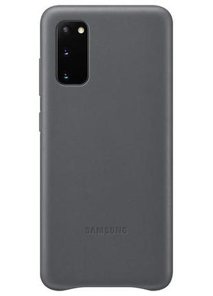 Чехол кожаный оригинальный  leather cover ef-vg980ljegru для samsung galaxy s20 (6.2") gray