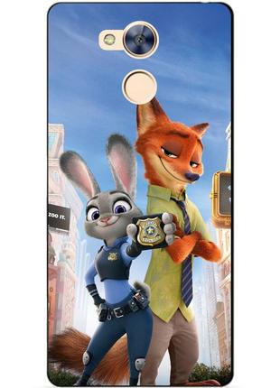 Бампер чехол силиконовый для huawei honor 6a с рисунком джуди зверополис