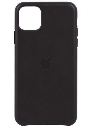 Чехол накладка кожаный leather case mx0e2zm/a для iphone 11 pro max (6.5") black4 фото