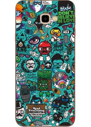 Силиконовый бампер для samsung j4 plus galaxy j415 с рисунком стикеры