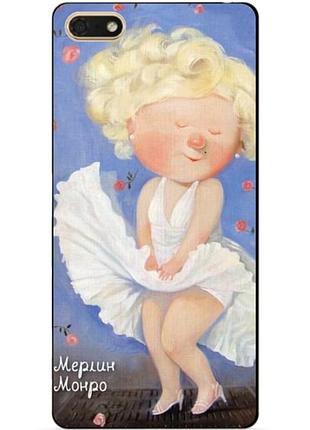 Бампер силиконовый чехол для huawei honor 7a с рисунком  монро гапчинская