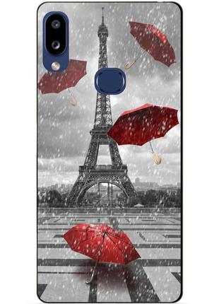 Бампер силиконовый чехол для samsung a10s 2019 galaxy a107f с рисунком дождь в париже
