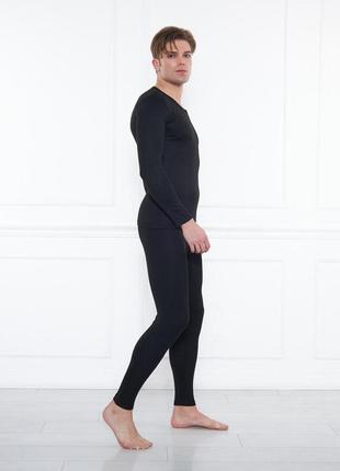 Комплект чоловічої термобілизни black (кофта + штани термо)3 фото