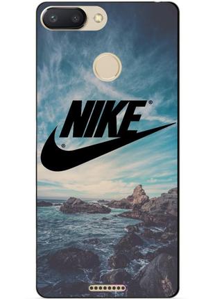 Силиконовый бампер чехол для xiaomi redmi 6 с рисунком nike