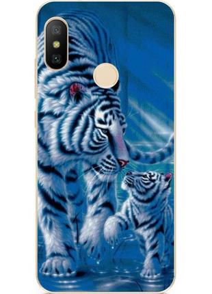 Чехол силиконовый для xiaomi redmi note 6 pro с рисунком тигры