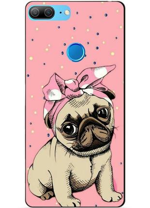 Чохол силіконовий для huawei mi 9 lite з малюнком мопс в косинці