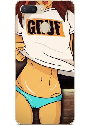 Бампер силиконовый для huawei p10 lite с рисунком девушка в майке