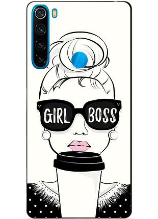 Силиконовый чехол бампер для xiaomi redmi note 8 с рисунком girl boss