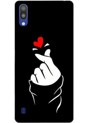 Силиконовый бампер чехол для samsung m10 2019 galaxy m105f с рисунком знак любви