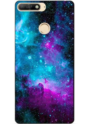 Силіконовий бампер чохол для huawei y6 prime 2018 з малюнком галактика