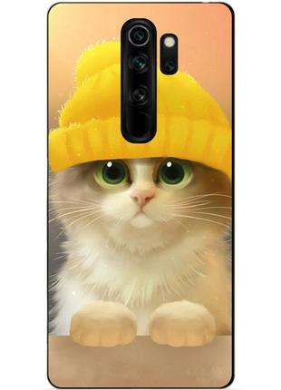 Чохол силіконовий для xiaomi redmi note 8 pro з малюнком котик в шапочці