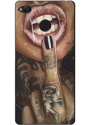 Силиконовый чехол бампер для xiaomi redmi 4x с рисунком палец swag