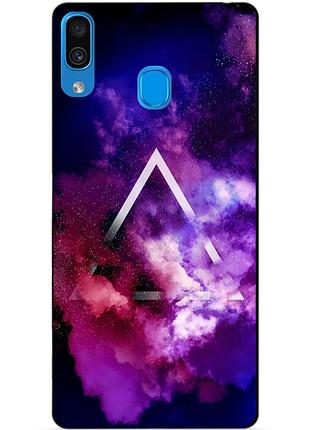 Силиконовый бампер чехол для samsung a30 2019 galaxy a305f с рисунком космос
